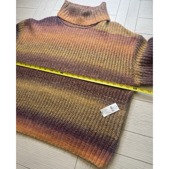 OLD NAVY Striped Shaker-Stitch Turtleneck Sweater Ombré Stripe NWT Sz L MSRP $50 - Picture 4 of 9